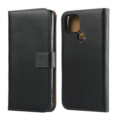 China Luxury Genuine Leather Case Shockproof Flip Folio Wallet Case with Kickstand and Card Slots for Google Pixel 4A 5G for sale