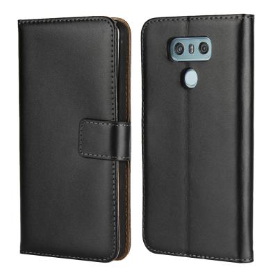 China Genuine Leather Shockproof Wallet Case For LG G6 Wallet Flip Phone Cover Credit Card Holder Stand Cover for sale