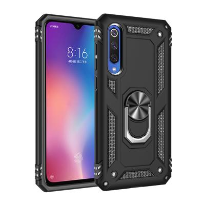 China Ring Bracket Shockproof Rugged Armor Shockproof Magnetic Cover For Xiaomi 9 SE Hard PC Cover With 360 Finger Ring Stand for sale