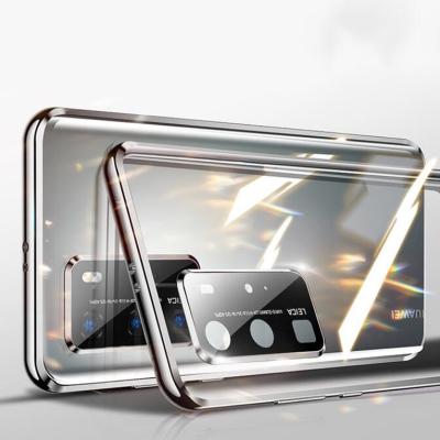 China Shockproof Aluminum Bumper Case With Camera Lens Screen Protector Full Body Protective Metal Frame Glass Cover For Huawei Mate 40 for sale