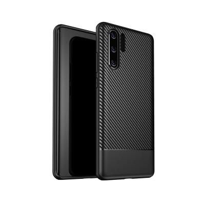 China Shockproof Ultra-thin Shockproof TPU Bumber Back Cover Carbon Fiber Phone Case For Huawei P30 pro for sale