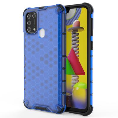 China Shockproof 2 in 1 Hybrid Armor Case For Samsung M31 Clear Honeycomb Case Shockproof Cover for sale