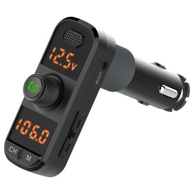 China Handsfree FM Transmitter BT Car Kit 5.0 QC3.0 PD18W Wireless Fast Charger U Disk Music Player for sale