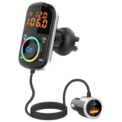 China Dual USB Car Charger QC3.0 Car MP3 BT V5.0 Car Kit FM Transmitter TF Card Wireless Handsfree LCD MP3 Player for sale