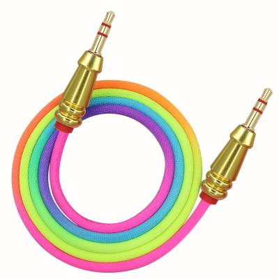 China Audio aux. Multi Color Optional Colorful Design 3.5mm Male Cable Microphone Quality Assurance Optional for sale