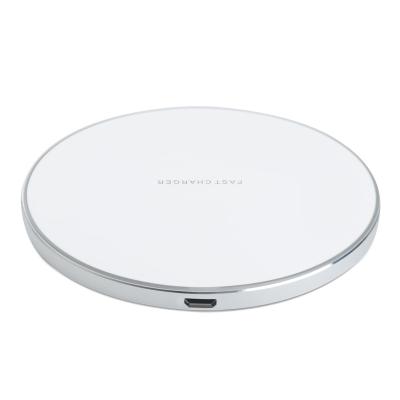 China 2020 Hot Selling 10W Slim Mobile Phone Amazon Amazon Fast Wireless Charger Qi Certified Aluminum Alloy Phone Charger for sale