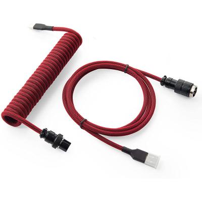 China Power Supply Factory Price Direct Custom Coiled Wire For USB A To Type-C Mechanical Keyboard Cable for sale