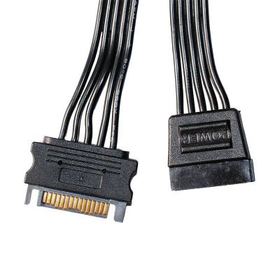 China COMPUTER High quality color custom mining 12v supply 15 pin extension sata power cable with lock connector design for sale