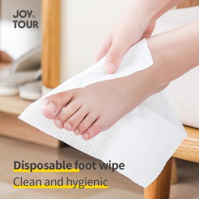 China Child-Proof JOY TOUR Hotel Supplies Foot Massage Paper Wood Pulp Non-Woven Sauna Bath Absorbent Nail Salon Hair Disposable Foot Towel for sale