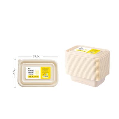 China Disposable Eco-friendly Biodegradable Disposable Lunch Box Square Packing Fast Food Box Corn Starch 100% Biodegradable Disposable Lunch Box for sale