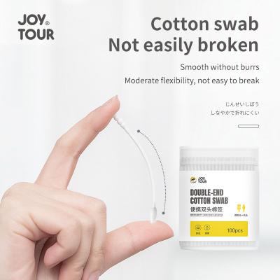 China Personal Care JOY TOUR  Disposable Double-Ended Cotton Swabs For Ear Cleaning And Hygiene 100pcs Make-Up Remover Disposable Swabs for sale