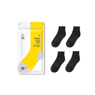 China Travel Sports Wholesale cheap travelling fashion disposable solid colour mid-calf breathable Disposable socks for sale