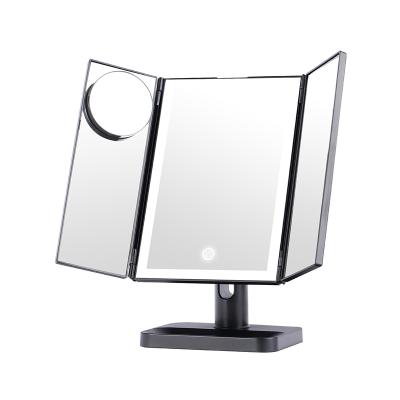 China Customized Lighted Touch Desk Smart Switch Makeup Mirror Vanity Cosmetic Mirrors for sale