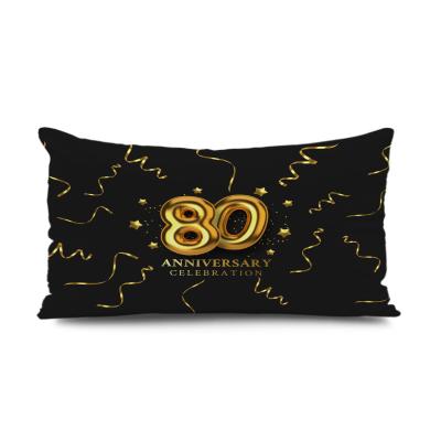 China Durable Black High End Sublimation Happy Birthday Velvet Cushions With Zipper Velvet Decor Inner Throw Pillow Cases Cover for sale