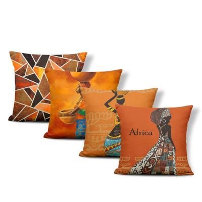 China Africa High Quality Canvas Women Cotton Folded Decorative Home Printed Cushion Cover Custom Made for sale