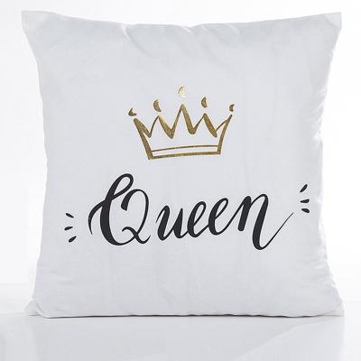 China Simple Gold Tan Letter Printed Home Decorative Tile Sofa Cushion Covers Case for sale