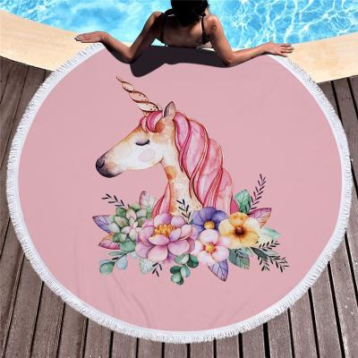 China Wholesale Large Horse QUICK DRY Unicorn Microfiber Swimming Towels Beach for sale