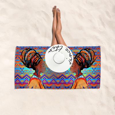 China Wholesale QUICK DRY Women's Wholesale African Summer Print Square Microfiber Geometric Beach Towels for sale