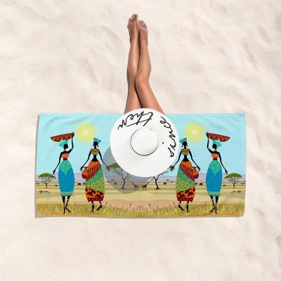 China Hot Sale African Animal Summer QUICK DRY Beach Towel Woman Slogan Towel for sale