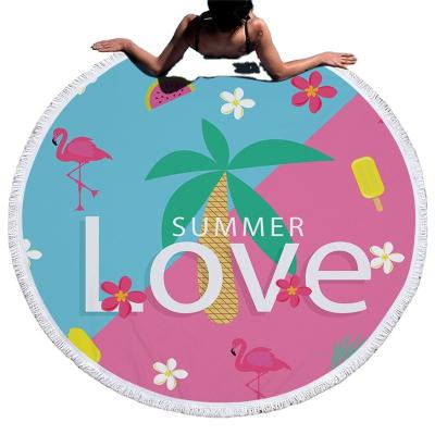 China Wholesale Custom Big Print Ocean Fashion Round Beach Towel QUICK DRY for sale