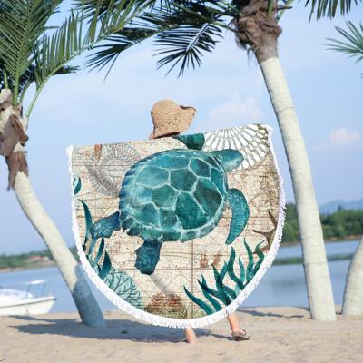 China Wholesale QUICK DRY Round Bath Towels Print Ocean Custom for sale