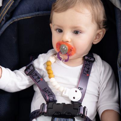 China New Arrival Baby Teething Round Pacifier Clips Dummy Silicone Baby Pacifier Holder Silicone Chain for sale