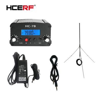 China Black Stereo System 1W/7W Small Power Background Music Long Range PLL FM Transmitter For Radio Station for sale