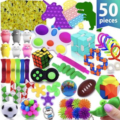 China 50 pcs wiggle toy pack 50 pcs sensory noise fidgety person toys pack, snaps wiggle toys set packs for girls kids, stress and anxiety relief for sale