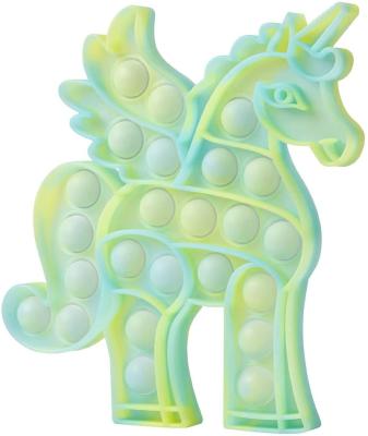 China 100% Silicone Glow in the Dark Unicorn POP Bubble Toys Fluorescent Bubble Unicorn Gifts Toys Unicorn Stress Relief Push Popping for sale