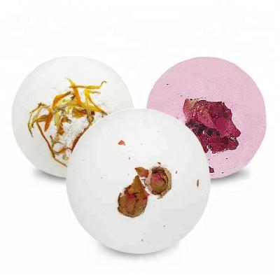 China Hot Cheap Custom Packaging Handmade Home Spa Box Cleaner Oil Bath Bomb With Petals for sale