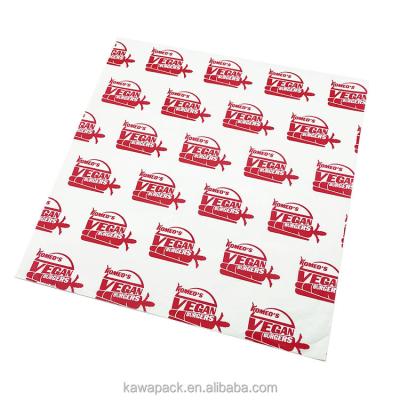 China Greaseproof Wholesale Customized Printed Logo Food Safe Grade Burger Greaseproof Wrapping Coated Paper for sale