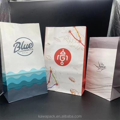 China Recycled Materials Thickness Disposable Paper Bags For Food Takeaway Homemade Popcorn for sale