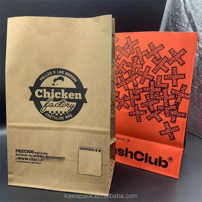 China Recycled Materials 100% Recycled Kraft Paper Bread Paper Bag Take Away Bag for sale