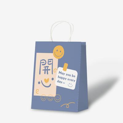 China Recycled Materials Recyclable Kraft Paper Bag Takeaway Paper Bag For Take Out Cafe for sale