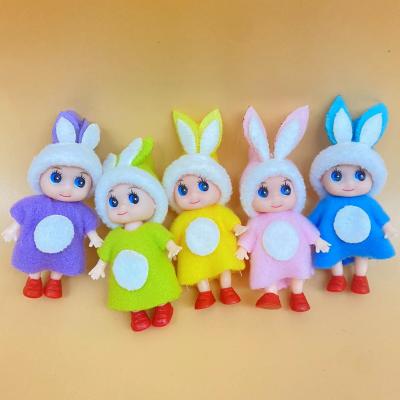 China Mini Mini Animal Doll Gift for Kids Home Decoration Easter Bunny Rabbits Cute Toy Baby Elf Bunny Doll New for sale