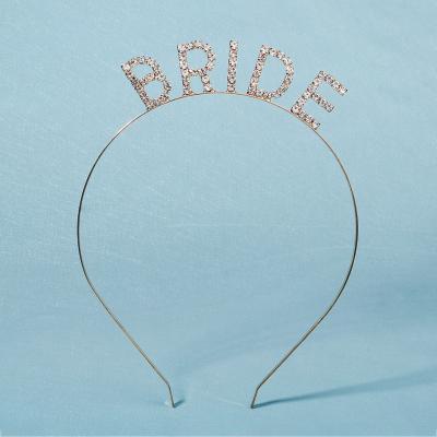 China New Wedding Bridal Headpiece Headpiece Rose Gold Bride Letter Headband Fashionable Alloy Bridal Headpiece for sale