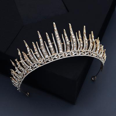 China Femtindo Hair Accessories Women's Retro Queen Beauty Wedding Fairy Crown Alloy Headwear Rhinestones for sale