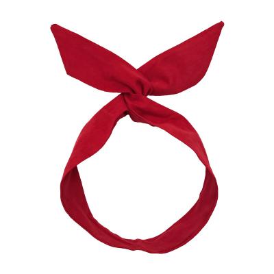 China Lovely Elastic Bowknot Rabbit Ears Making Cross Headband Hair Ties For Girls Washing Face Hair Clasp Band for sale