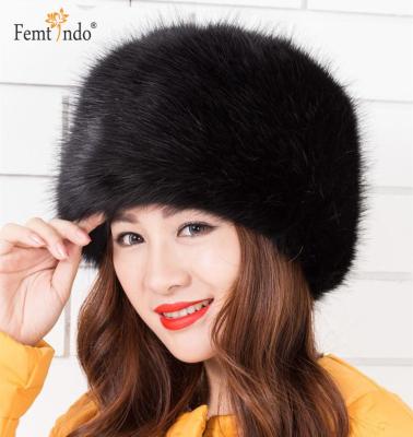 China Faux Fur Femtindo Faux Fox Fur Leather Hats Cossack Style Winter Russian Hats Warm Hat for sale