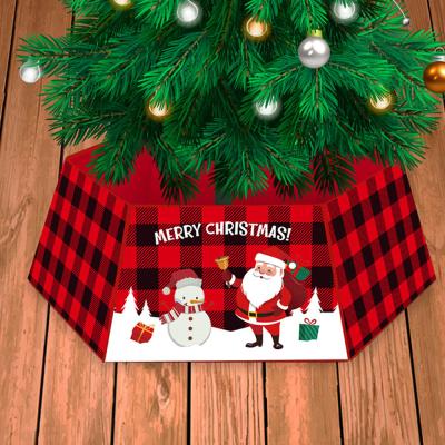 China Durable Christmas Tree Foot Cover Low Box Snowmen Folding Paperboards Christmas Tree Skirt Tissue Paper Storage Box for sale