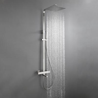 China Modern New Design Shower Set Thermostat Triple Function Wall Mounted Shower Mixer for sale