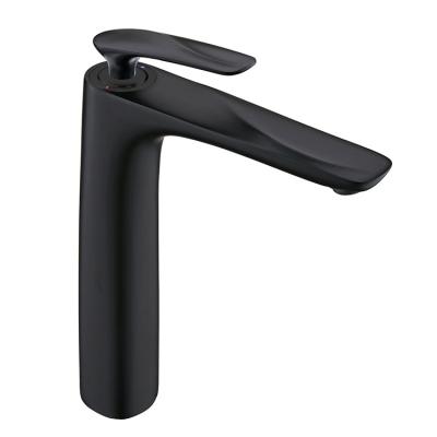 China Matte Black Single Lever Bathroom Contemporary Vessel Sink Deck Mounted Mixer Tap for sale