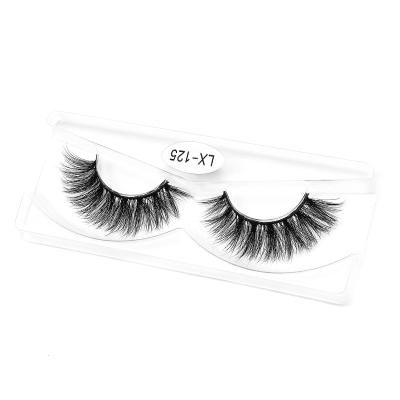 China Private Label Lashes 3D Mink Eyelashes 25mm Cheap Natural False Eyelash LX Series Custom Lashes for sale