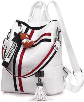 China Custom Designer Canvas Messenger Bag Fashion Canvas Backpack For Teenage Girls With Leather for sale