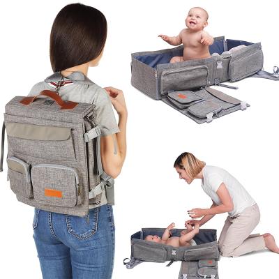 China High Quality Water Resistant 3 in 1 Portable Baby Mobile Crib Travel Bed Diaper Bag Backpack Care Station for sale