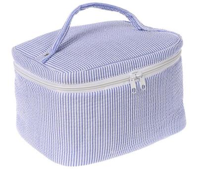 China Purple Vintage Makeup Organization 100% Linen Cosmetic Case For Girl for sale