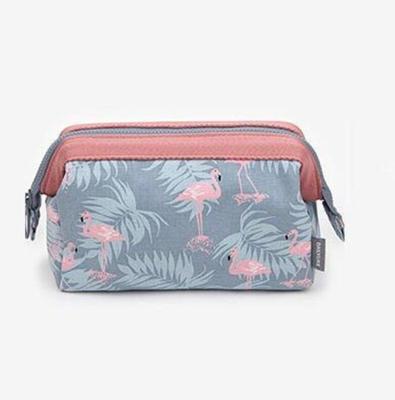 China Portable Lady Travel Cosmetic Bags Brush Pouch Toiletry Wash Bag Travel Make Up Case Pouch for Women Girls (Flamingo) for sale