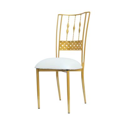 China Rental Stackable Modern Banquet Event Gold Modern Dining Metal Wedding Chairs for sale