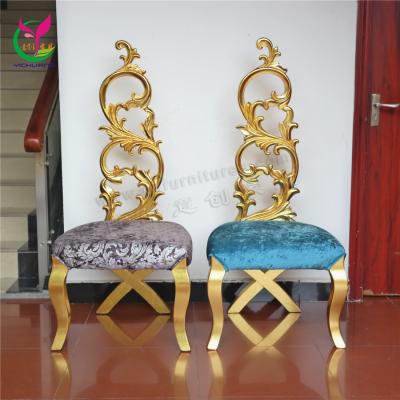 China Modern Wedding Chairs Hotel Fancy Velvet Events Gold Outdoor King Queen Throne Chair for sale