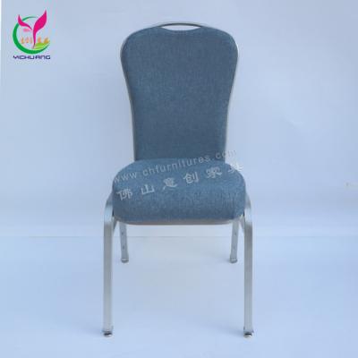 China Modern 5 Star Hotel Catering Metal Stacking Blue Banquet Dining Flexible Back Chair for sale